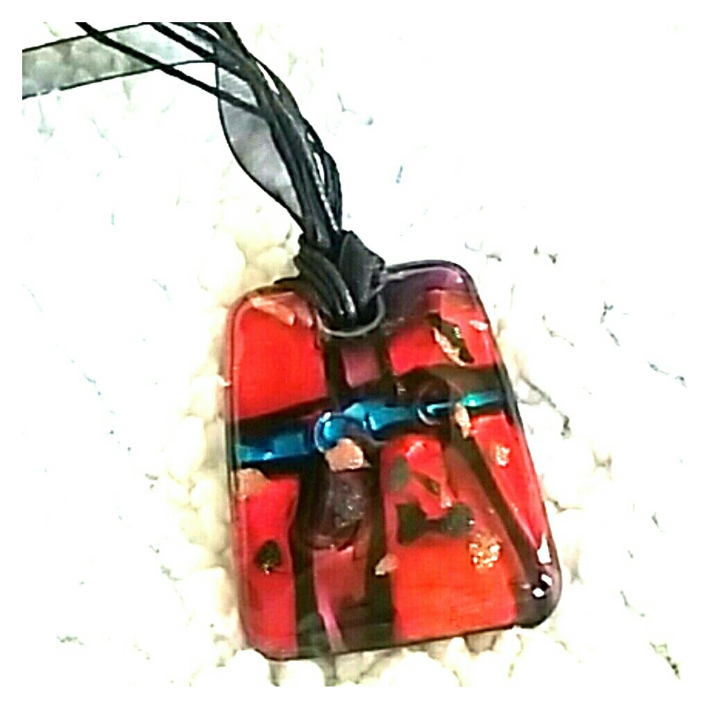 Glass pendant necklace - One-of-a-kind